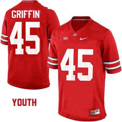 Ohio State Buckeyes Youth Archie Griffin #45 Red Authentic Nike College NCAA Stitched Football Jersey RV19W21PZ